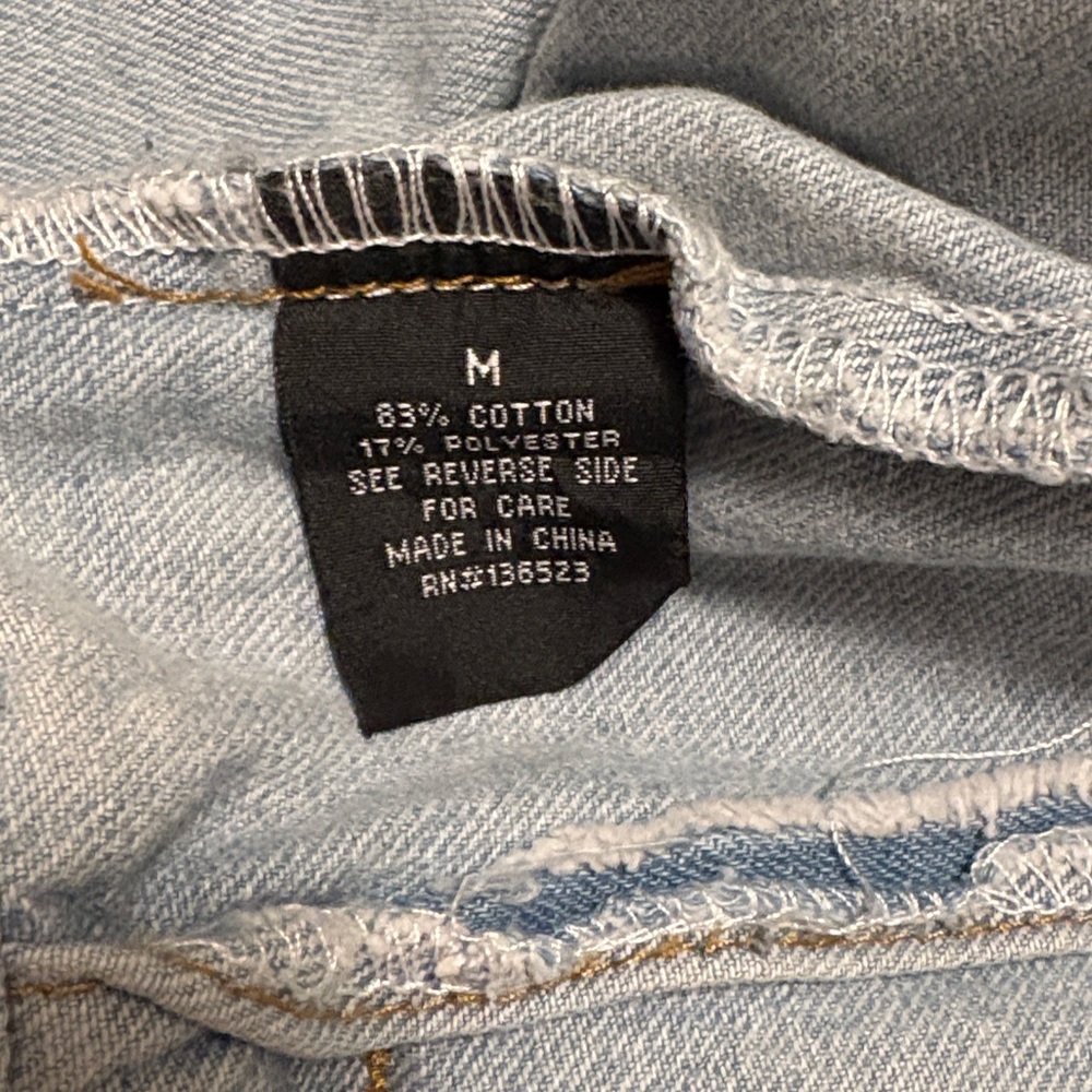 Brooklyn Cloth Light Blue Denim Jacket with Red Rose Embroidery M - Picture 9 of 9
